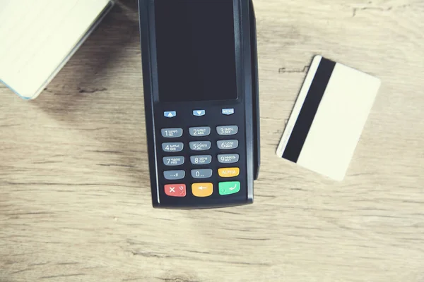 Płatność Kartą Kredytową Biurku — Zdjęcie stockowe