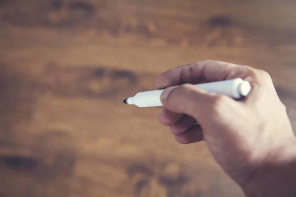 Junger Geschäftsmann Hand Stift Bildschirm — Stockfoto