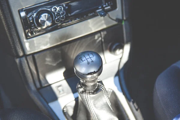 Versnellingshendel Handmatige Transmissie Hand Gear Shift Een Auto — Stockfoto