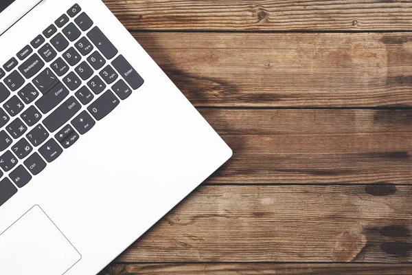 Clavier Portable Blanc Sur Fond Table — Photo