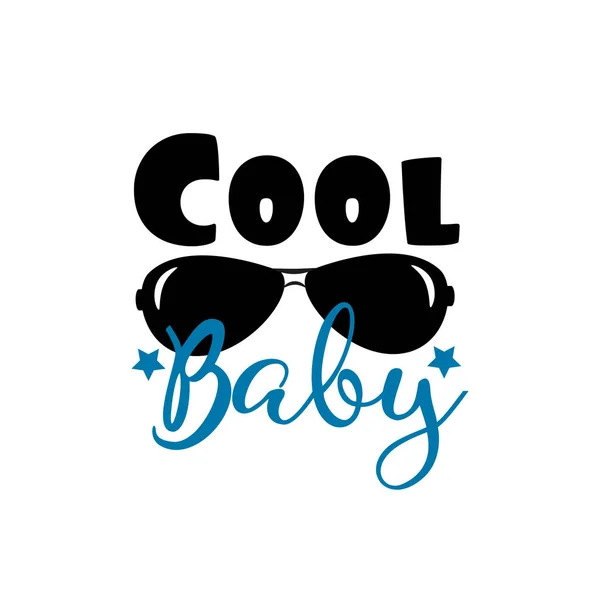 Texto Fresco Bebê Com Óculos Sol Bom Para Cartão Saudação — Vetor de Stock