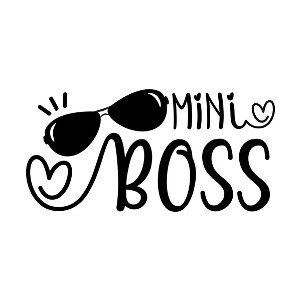 Mini Boss Sms Met Zonnebril Goed Voor Wenskaart Poster Banner — Stockvector