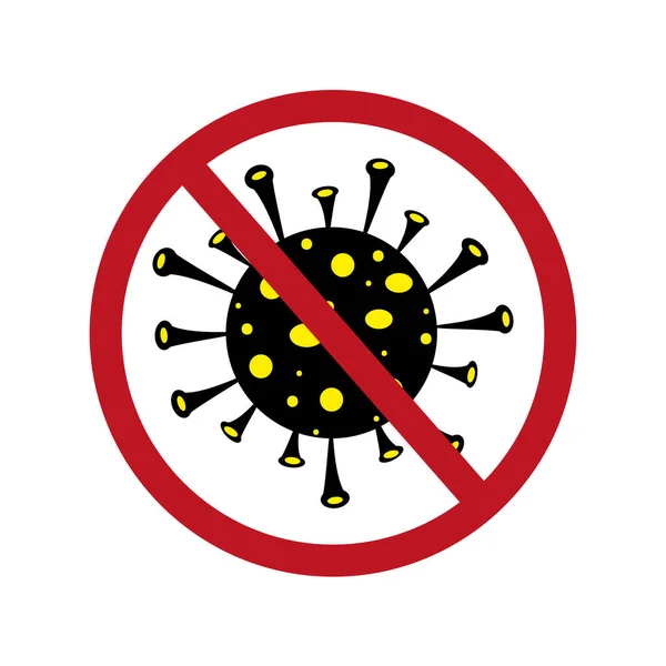 Assine Cuidado Coronavírus Parem Coronavírus Surto Coronavírus Ilustração Vetorial —  Vetores de Stock