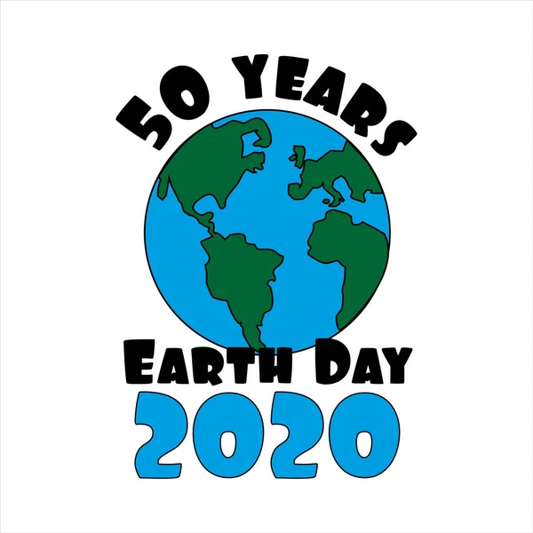Jahre Earth Day 2020 Zum Tag Des Erdjubiläums — Stockvektor