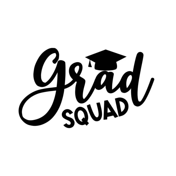 Grad Squad Graduation Cap Πρότυπο Για Σχεδιασμό Αποφοίτησης Κόμμα Γυμνάσιο — Διανυσματικό Αρχείο