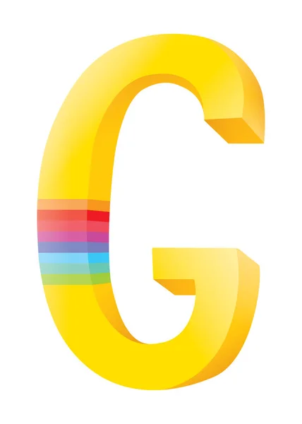 Gele Letter Lgbt Vlag Vector Logo Witte Achtergrond — Stockvector