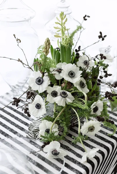 Bouquet Anemone Table Winter — Stock Photo, Image