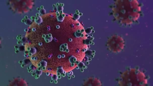 Covid Coronavirus Animazione Rendering — Video Stock