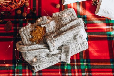 Giyim kuşam kırmızı arka plan yaprak kış kış mevsimi bahar yünü