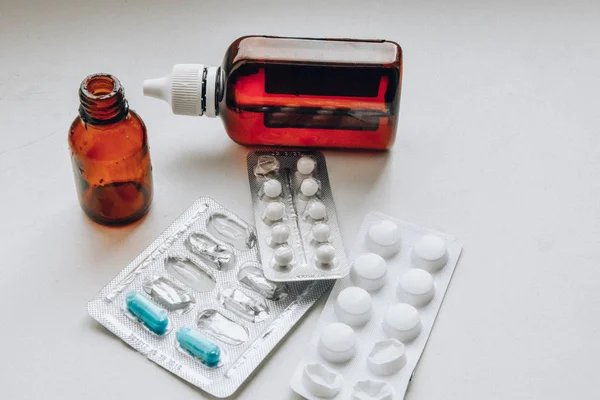 Leki Tabletki Leki Apteka Kapsułki Witaminy — Zdjęcie stockowe