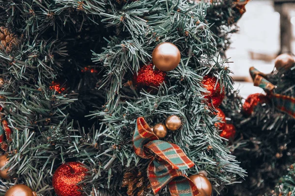 Natal Decoração Fundo Árvore Feriado — Fotografia de Stock
