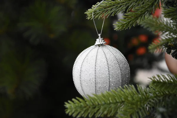 Ağaç Dalı Üzerinde Noel Ağacı Süslemesi — Stok fotoğraf