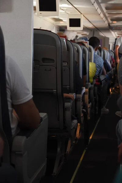 Passagers Assis Dans Avion — Photo