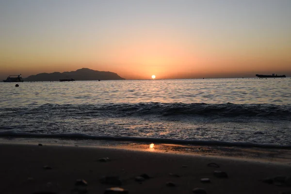 Sonnenaufgang Strand Meer Urlaubshorizont — Stockfoto