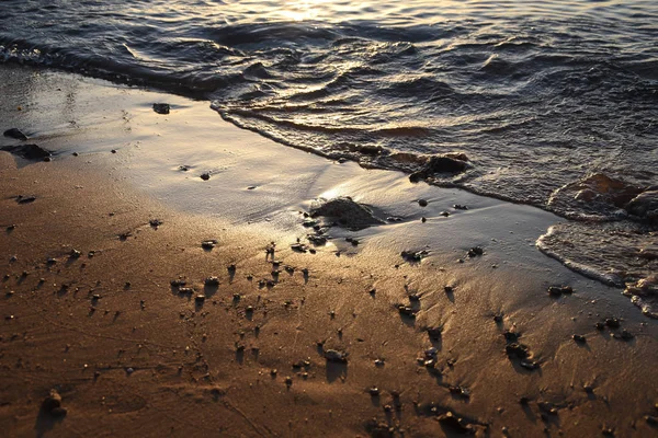 Vågor Strand Hav Sand Sommar — Stockfoto