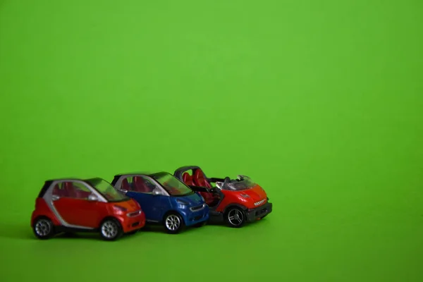 Samochody Zabawki Tle Miejsce Tekst — Zdjęcie stockowe