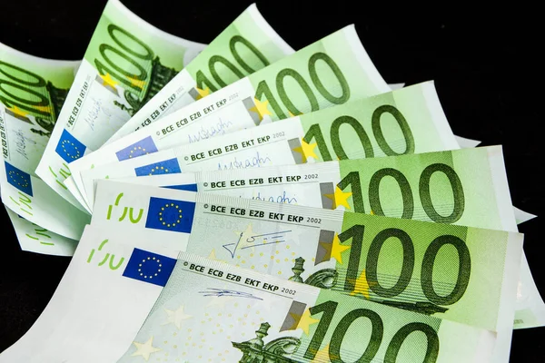 Sistema Pago Los Estados Unidos Fondo Efectivo Euros Pila Billetes —  Fotos de Stock