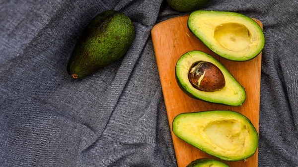 Esperienza Alimentare Avocado Una Tavola Legno Concetto Cibo Sano Vista — Foto Stock