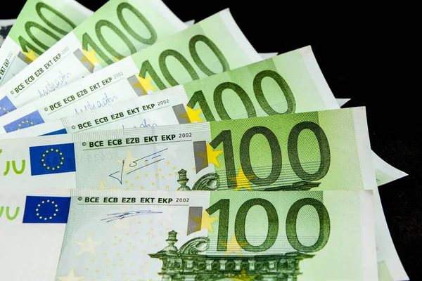 Sistema Pago Los Estados Unidos Fondo Efectivo Euros Pila Billetes — Foto de Stock