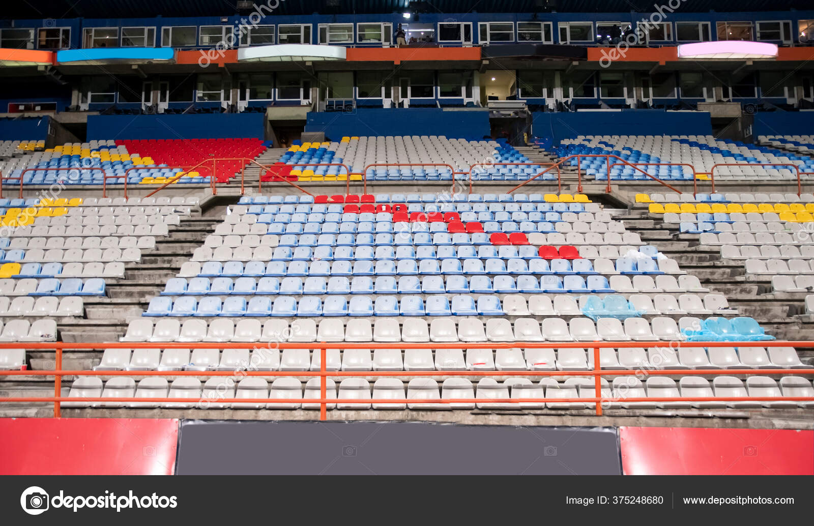 Stadium Bleachers Benches Seats People Contingency Covid Stock Photo Image By C Edgarbj