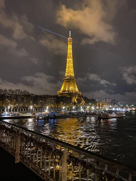 Eiffel Tower Night Time Paris France — Stock Photo, Image