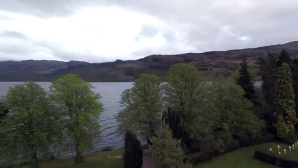 Loch Ness Scotland Trip Drone Flight — Stock Video