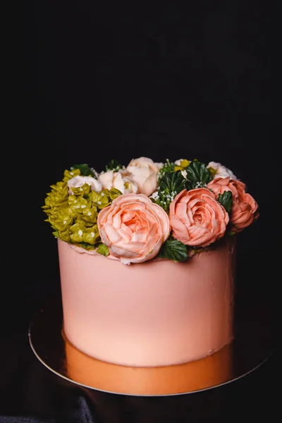 cake decorated with flowers