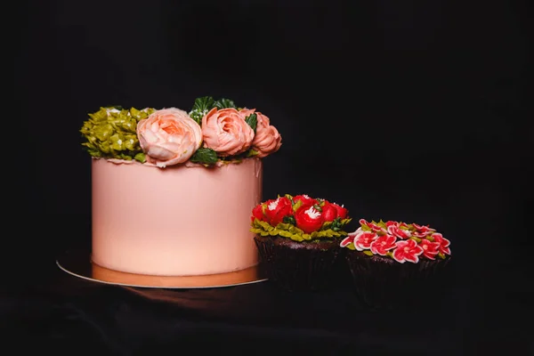 cake decorated with flowers