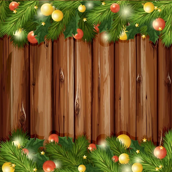 Navidad y año nuevo tarjeta de regalo con abeto — Archivo Imágenes Vectoriales
