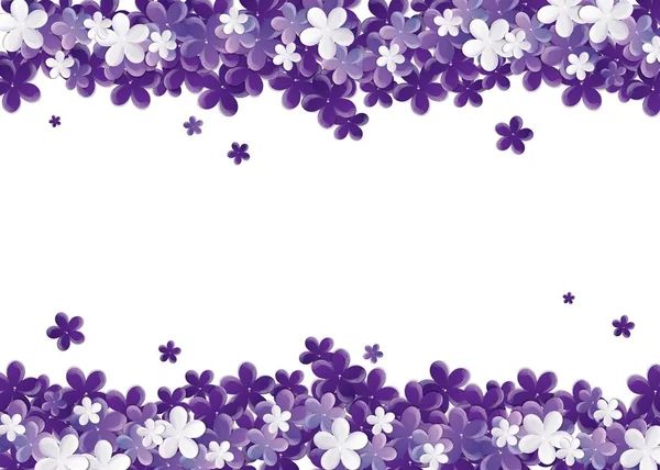 春の柔らかい紫花と背景の画像 — ストックベクタ
