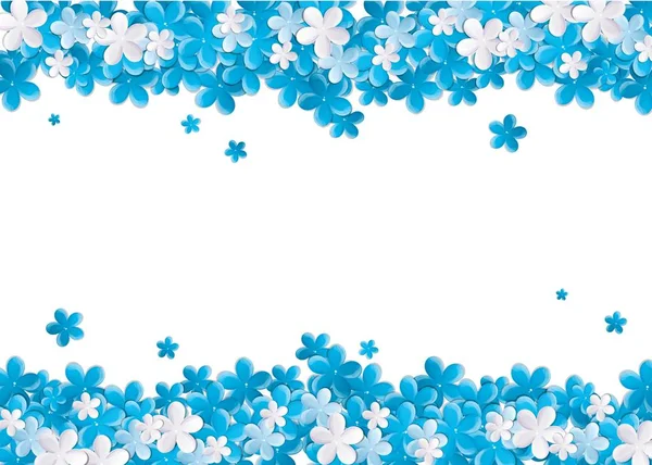 A imagem de fundo com flores azuis suaves na primavera — Vetor de Stock