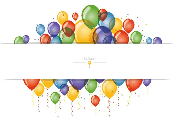 Hintergrund Für Grußkarte Mit Bunten Luftballons — Stockvektor