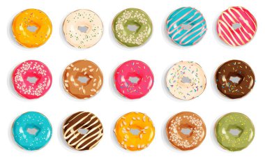 arka plan ile sır ile renkli donut