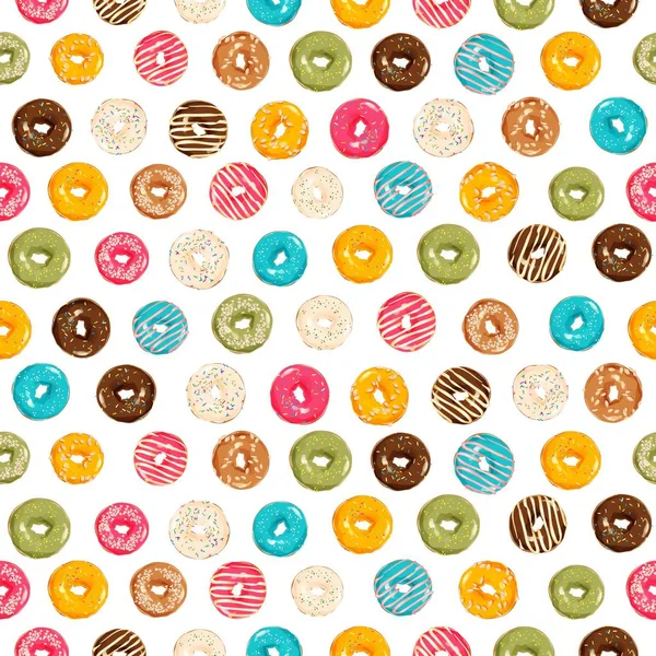 Fundo Com Donuts Coloridos Com Esmalte — Vetor de Stock