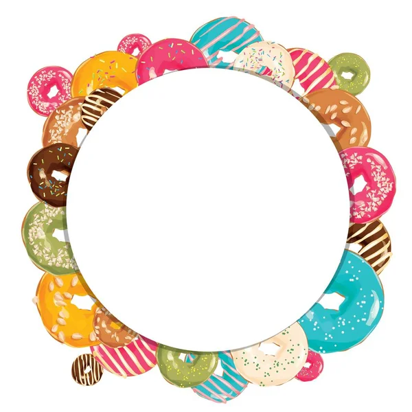 Fondo Con Rosquillas Colores Con Esmalte — Vector de stock