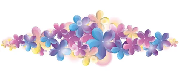 明るい春の花のグリーティング カード — ストックベクタ