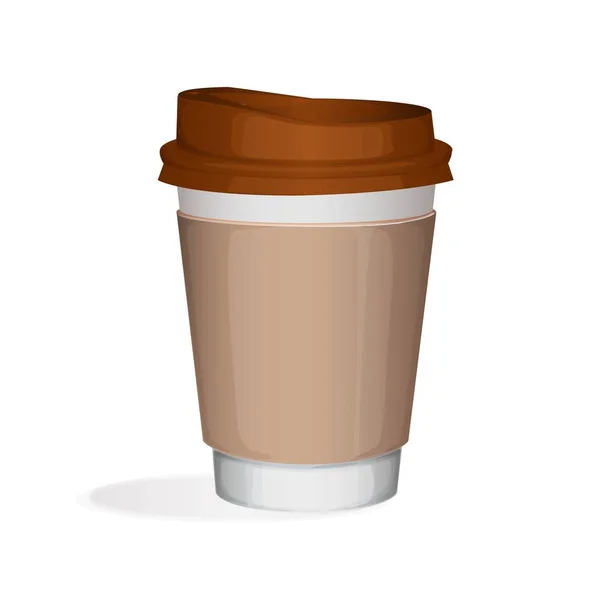 带棕盖的外卖杯咖啡 — 图库矢量图片