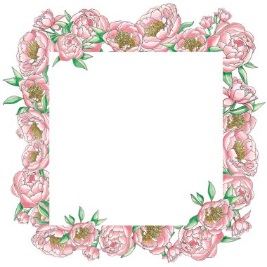 Çiçek çerçevesi pembe önlüklerden.