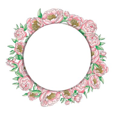 Pembe önlüklerden çiçek çelengi