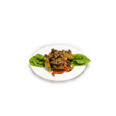 sebze ve iştah açıcı soslu dana eti