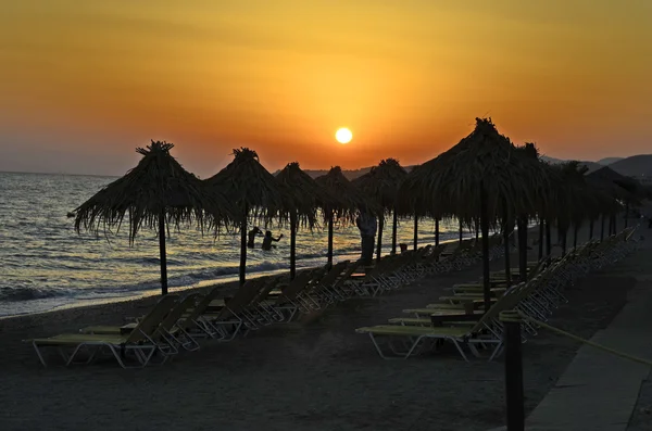 Greece, sundown on beach — Stock Photo, Image