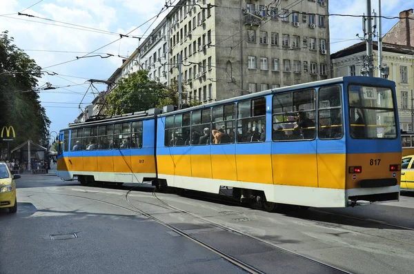 Bulgaristan, Sofya, genel tramvay — Stok fotoğraf