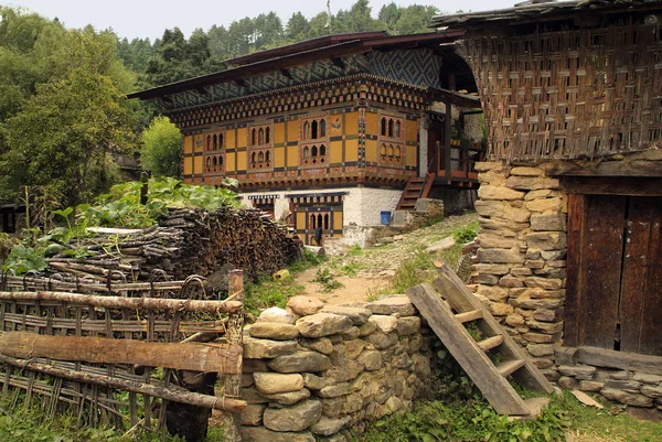 Бутан, Bumthang, будинок — стокове фото