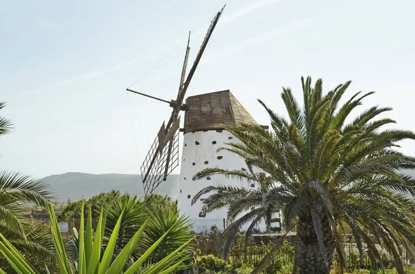 西班牙加那利岛风车 — 图库照片