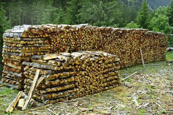 Austria, Tirol, montón de madera —  Fotos de Stock