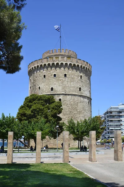 Grecja, thessaloniki, biała wieża — Zdjęcie stockowe