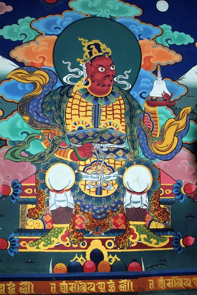 Bhutan, Paro, religiösa målning — Stockfoto