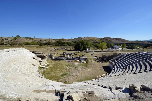 Makedonie, archeologické naleziště starověké Stobi — Stock fotografie