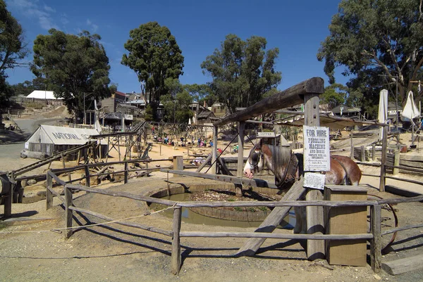 Ballarat Vic Australia January 2008 Unidentified People Sovereign Hill Rebuilt — Stock Photo, Image