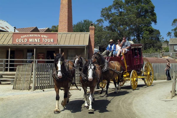 Ballarat Vic Australia Enero 2008 Personas Identificadas Sovereign Hill Pueblo — Foto de Stock